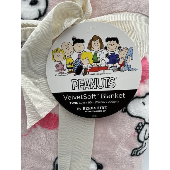Berkshire Peanuts Valentines Balloons Snoopy Woodstock Twin Blanket 60"x90" NEW - Picture 2 of 6